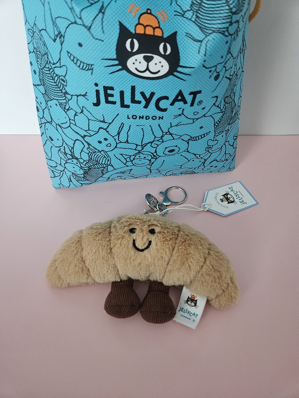 Jellycat Beige Croissant Keychain Plush
